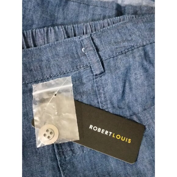 Robert Louis Womens Blue Chambray Button Front Skirt With Pockets Size 2X - Picture 5 of 7